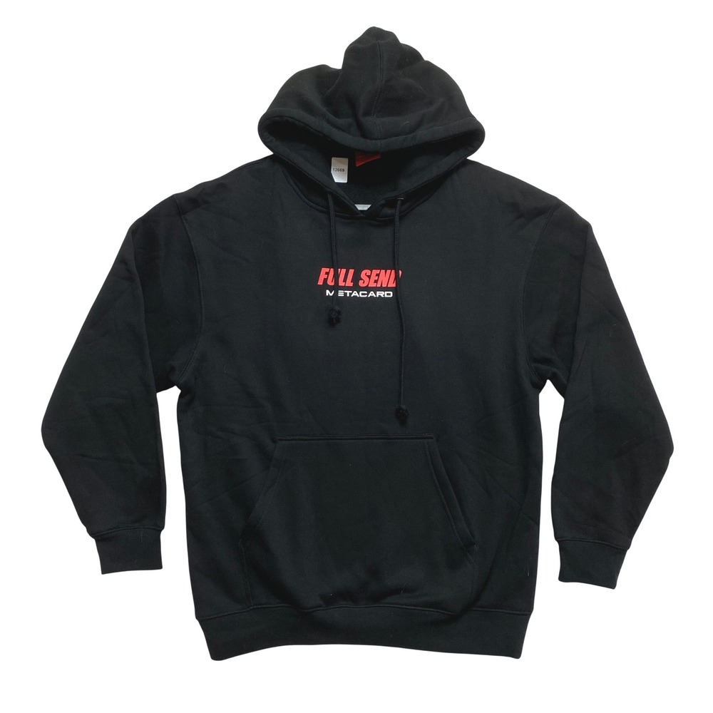 Full Send Hoodie Mens L Black Metacard 1 of 2000 Pullover Streetwear Sweatshirt